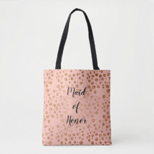 Blush en gouden Confetti Maid of Honor Canvas tas