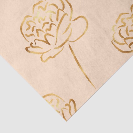 Blush en gouden faux folie pioenrozen tissuepapier (Detail)