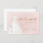 Blush En Gouden Glitter Elegante Sparkle Jurk RSVP (Voorkant / Achterkant)