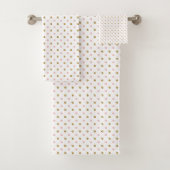 Blush en gouden glitter polka dot bad handdoek (Insitu)