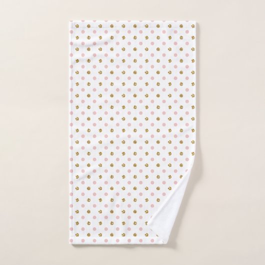 Blush en gouden glitter polka dot bad handdoek (Handdoek)