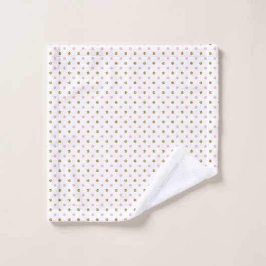 Blush en gouden glitter polka dot bad handdoek (Wasdoekje)