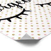 Blush en gouden glitter polka dot poster (Hoek)