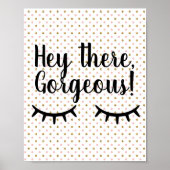 Blush en gouden glitter polka dot poster (Voorkant)