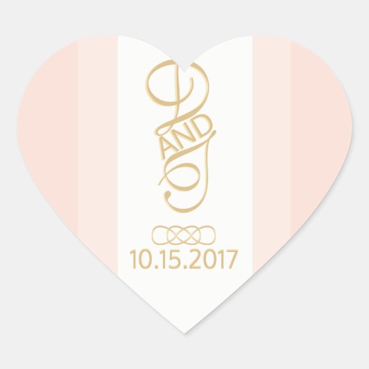 Blush en gouden hart Stickers (Voorkant)