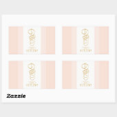 Blush en gouden rechthoek Stickers (Vel)