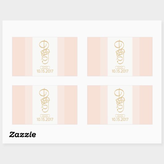 Blush en gouden rechthoek Stickers (Vel)