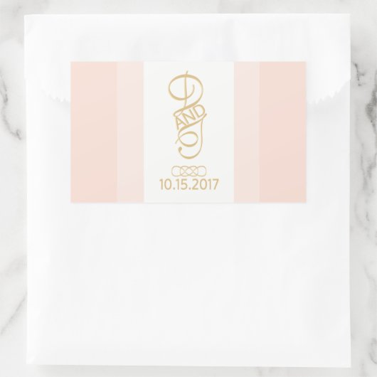 Blush en gouden rechthoek Stickers (Tas)