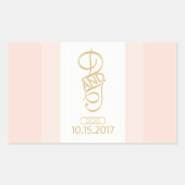 Blush en gouden rechthoek Stickers (Voorkant)