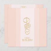 Blush en gouden uitnodiging (Voorkant / Achterkant)