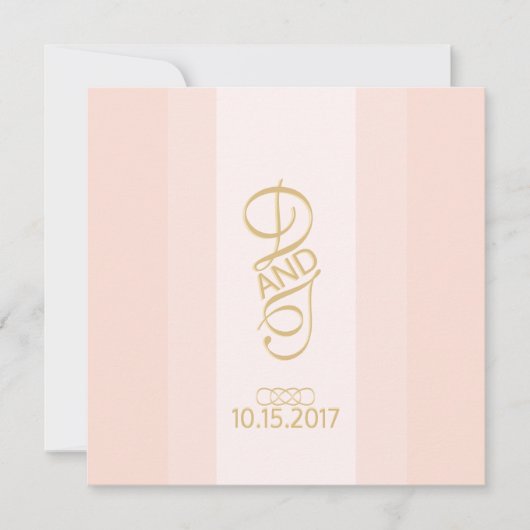 Blush en gouden uitnodiging (Voorkant)