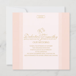 Blush en gouden uitnodiging