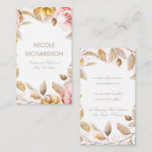 Blush en gouden Waterverf Bloemen Boeket Elegant Visitekaartje (Voorkant / Achterkant)