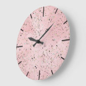 Blush- en goudmarmerterrazontwerp grote klok (Hoek)