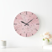 Blush- en goudmarmerterrazontwerp grote klok (Huis)