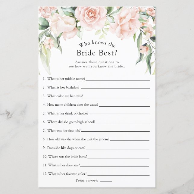 Blush en Greenery die het beste spel van de Bride  (Voorkant)