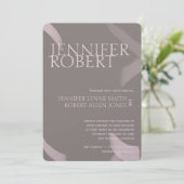 Blush en Grey Stroke Metallic Wedding Invitation Kaart (Staand voorkant)