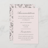 Blush en grijs Elegante Bloemen bruiloft Accommoda Informatiekaartje (Voorkant / Achterkant)