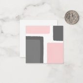 Blush en grijs minimalistisch kleurenblok notitiekaartje (Voorkant / Achterkant in situ)