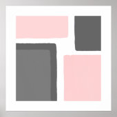 Blush en grijs minimalistisch kleurenblok poster (Voorkant)