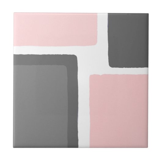 Blush en grijs minimalistisch kleurenblok tegeltje (Voorkant)