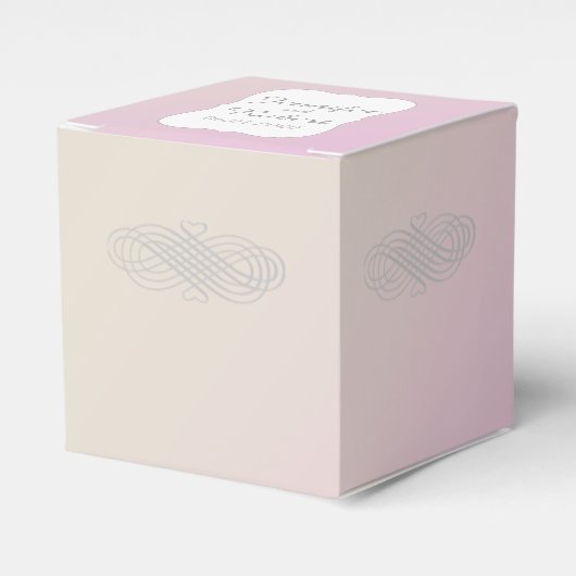 Blush en Grijs Romantisch Bruiloft Favor Box Bedankdoosjes (Voorkant Zijde)