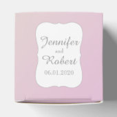 Blush en Grijs Romantisch Bruiloft Favor Box Bedankdoosjes (Bovenkant)