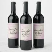 Blush en Grijs Romantisch Bruiloft Wijn Label Etiket (Flessen)