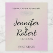 Blush en Grijs Romantisch Bruiloft Wijn Label Etiket (Enkel label)