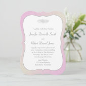 Blush en grijs romantische bruiloft uitnodiging (Staand voorkant)