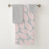 Blush en grijze Abstracte bladeren Bad Handdoek (Insitu)