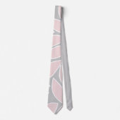 Blush en grijze Abstracte bladeren Stropdas (Voorkant)