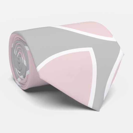 Blush en grijze Abstracte bladeren Stropdas (Opgerold)