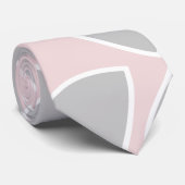 Blush en grijze Abstracte bladeren Stropdas (Opgerold)