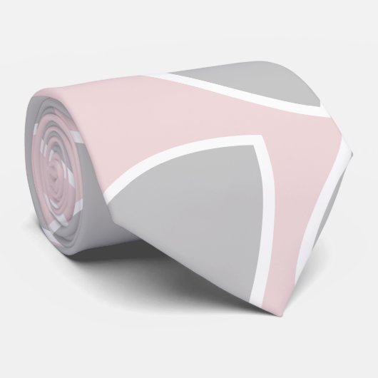 Blush en grijze Abstracte bladeren Stropdas (Opgerold)