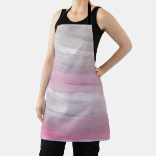 Blush en grijze Brushstroke Waves 1 Schort