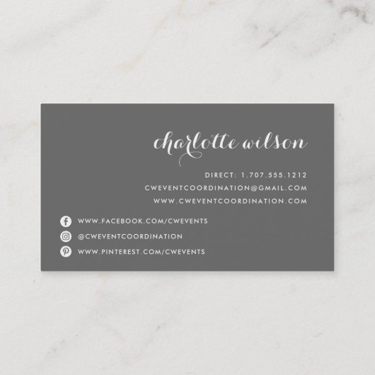 Blush en grijze Logo Visitekaartje (Achterkant)