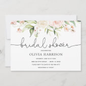 Blush en groen bruids douche uitnodiging (Voorkant)