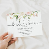 Blush en groen bruids douche uitnodiging