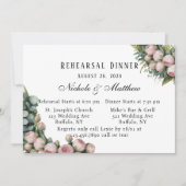 Blush en groen repetitie diner kaart (Voorkant)