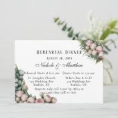 Blush en groen repetitie diner kaart (Staand voorkant)