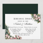 Blush en groen repetitie diner kaart (Voorkant / Achterkant)