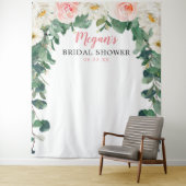 Blush en groen Vrijgezellenfeest achtergrond Wandkleed (In situ)