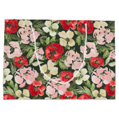 Blush en groene kerstWaterverf Flowers Donker Groot Cadeauzakje (Achterkant)