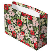 Blush en groene kerstWaterverf Flowers Donker Groot Cadeauzakje (Achterkant Gekanteld)
