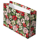 Blush en groene kerstWaterverf Flowers Donker Groot Cadeauzakje (Voorkant Gekanteld)