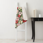 Blush en groene kerstWaterverf Flowers Donker Sherpa Deken (In situ)