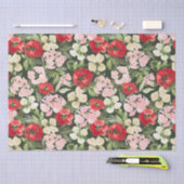 Blush en groene kerstWaterverf Flowers Donker Tissuepapier (Craft)