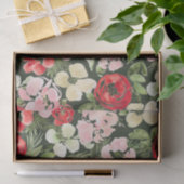 Blush en groene kerstWaterverf Flowers Donker Tissuepapier (Geschenk)