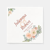 Blush en groene waterverf florale inapkins servet (Voorkant)
